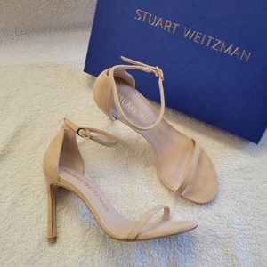 Stuart Weitzman Nudistsong Adobe Beige Suede Sandals